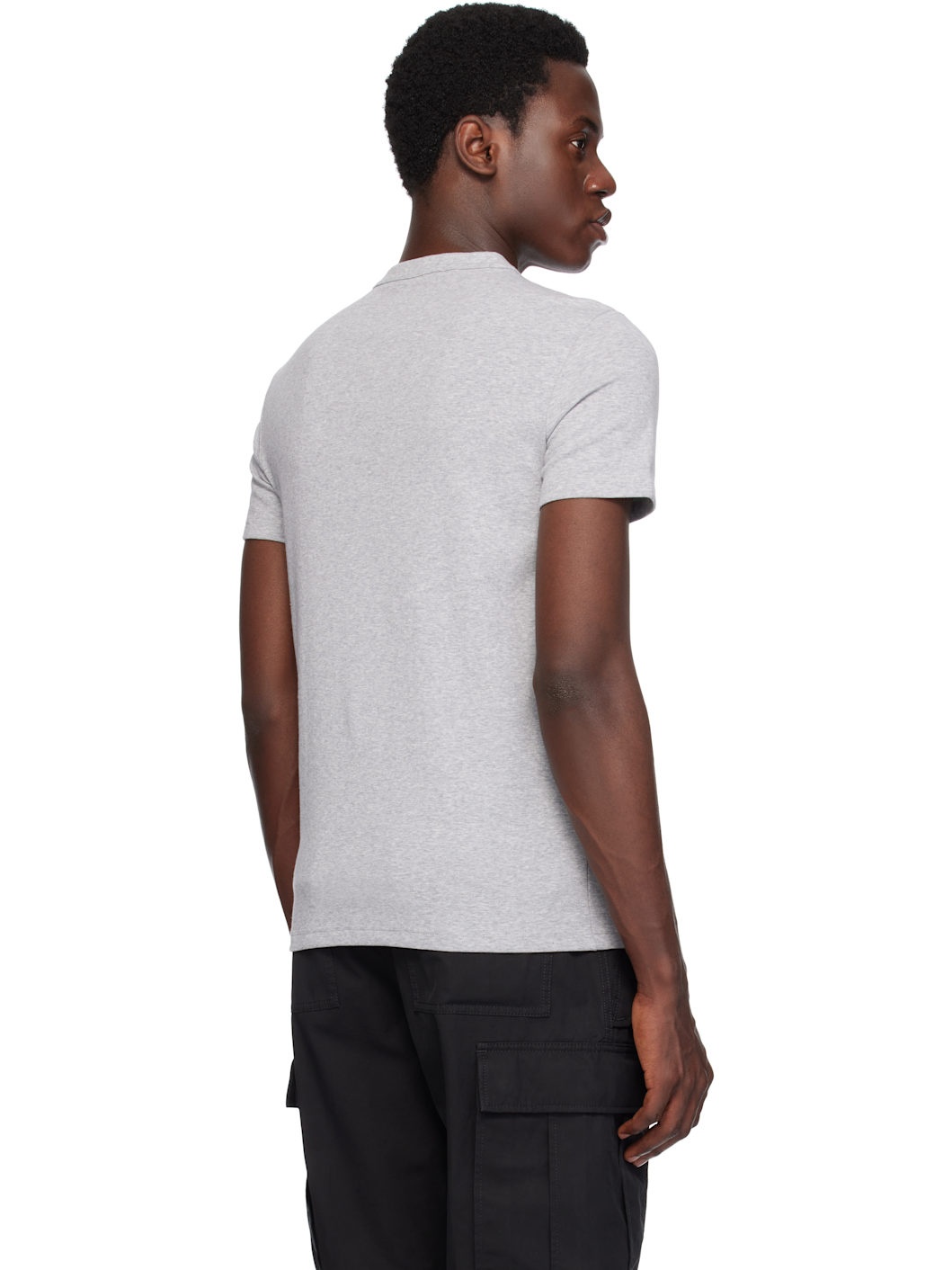 Gray Cotton Stretch Jersey T-shirt - 3