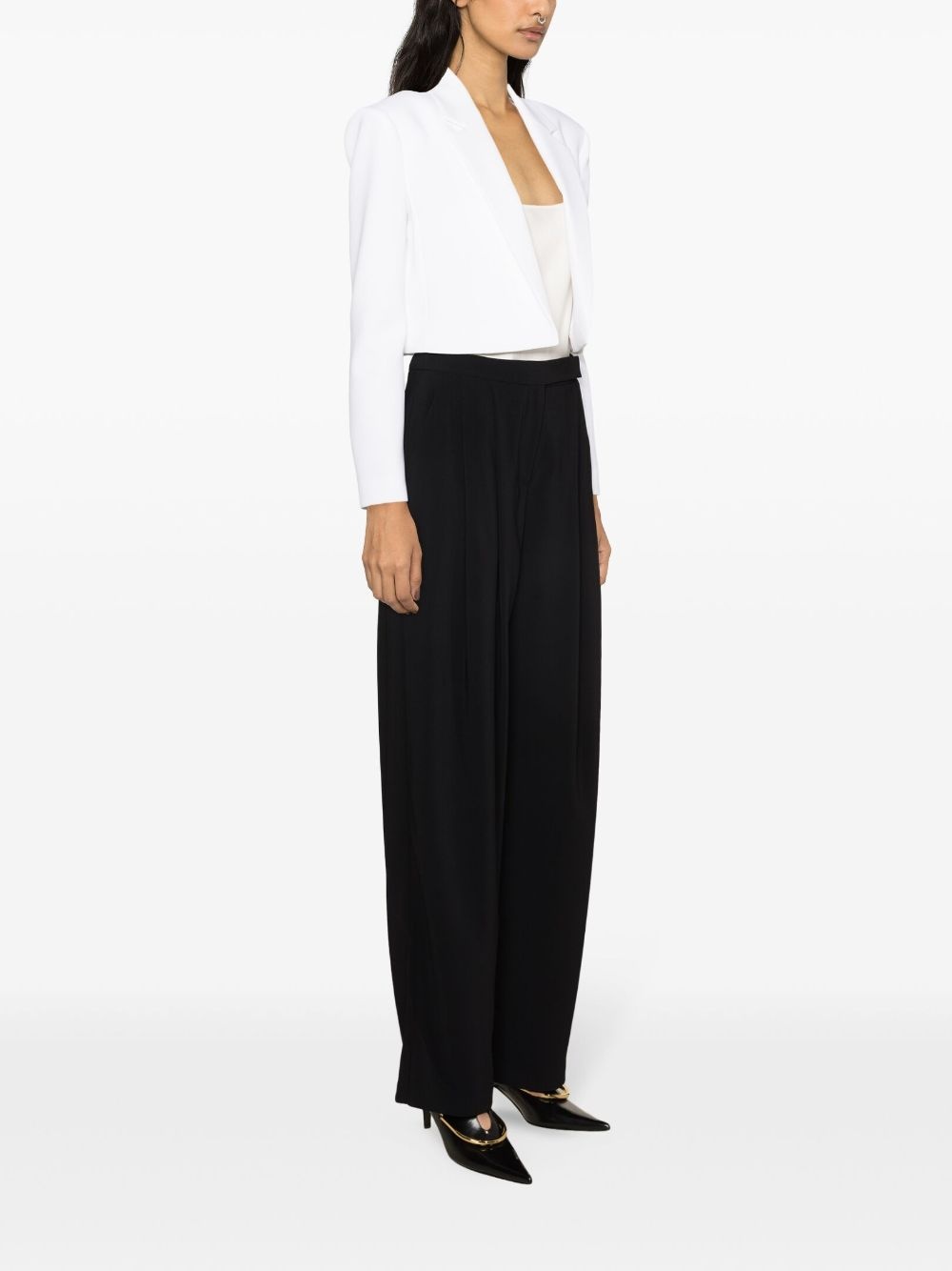 high-waisted crepe trousers - 3