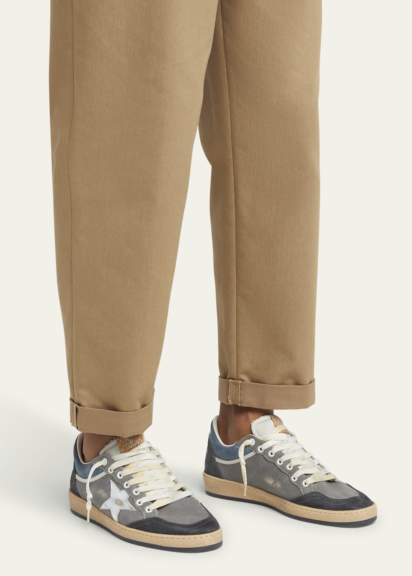 Men's Ballstar Leather and Suede Low-Top Sneakers - 2
