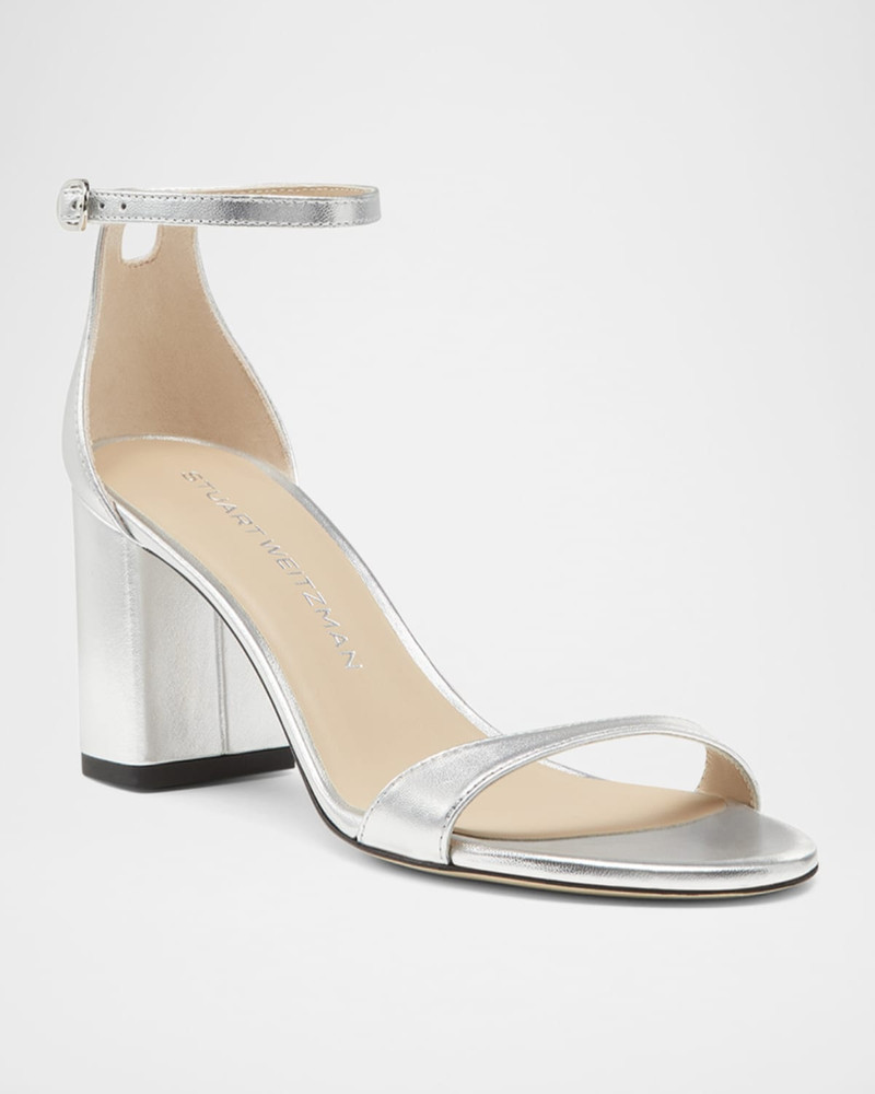 Stuart Weitzman Nudist II Leather Ankle-Strap Sandals outlook