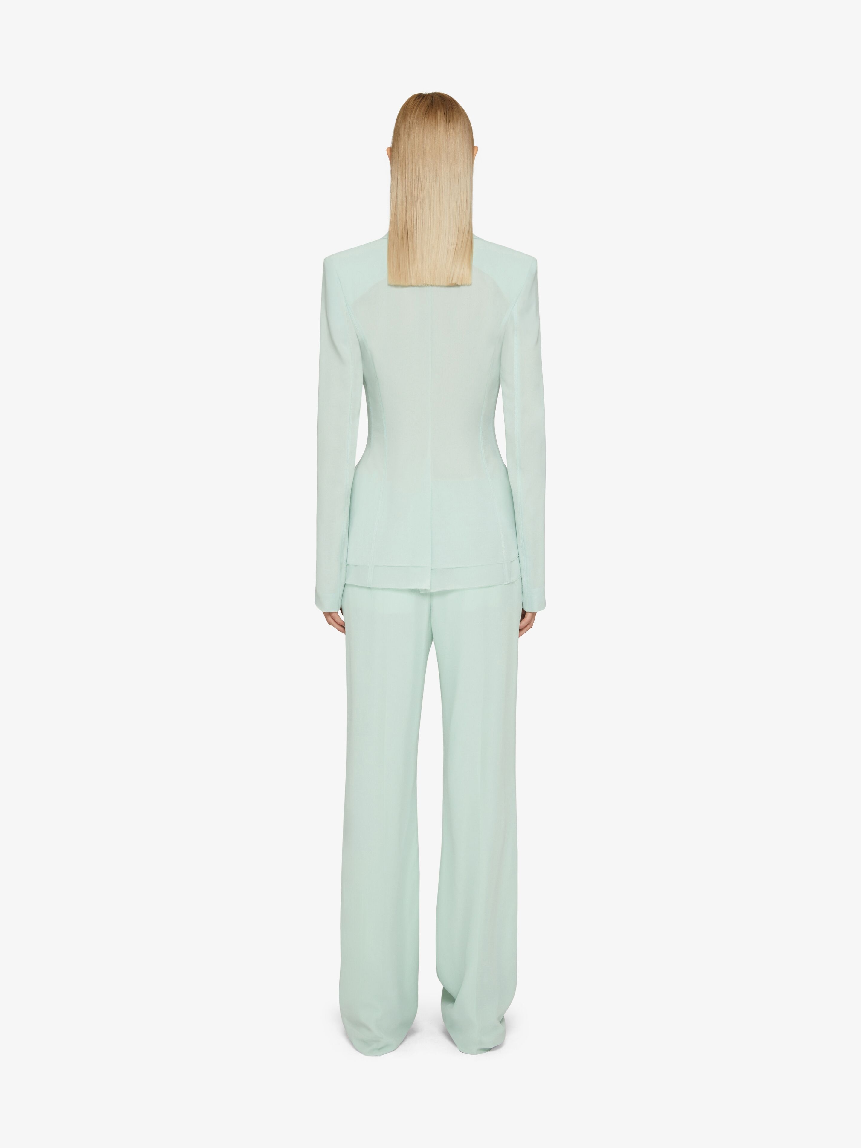 FLARE TAILORED PANTS IN SILK - 4