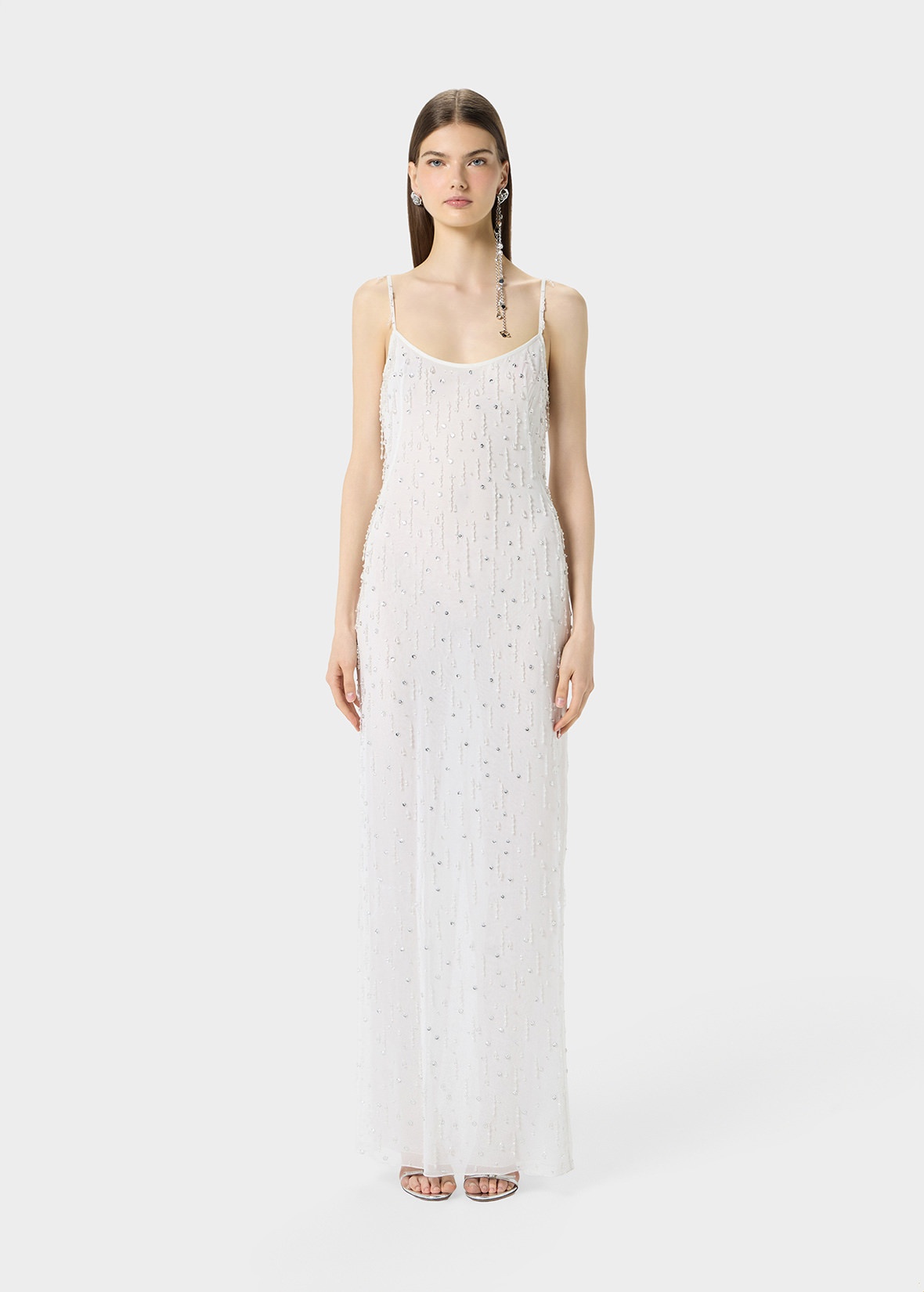 GEORGETTE LONG DRESS WITH EMBROIDERY - 3
