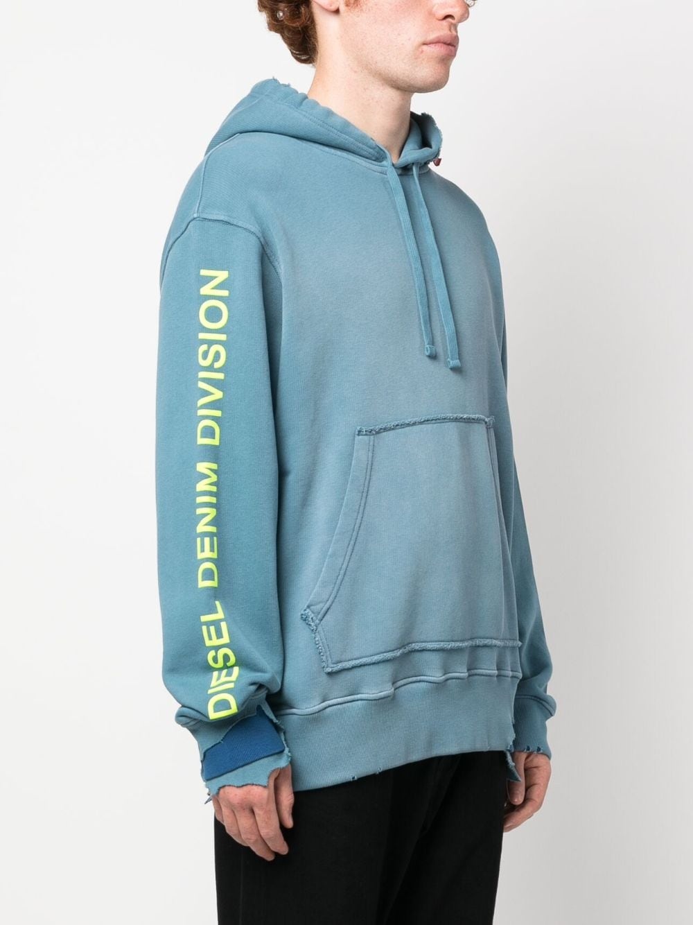 logo-print cotton hoodie - 3