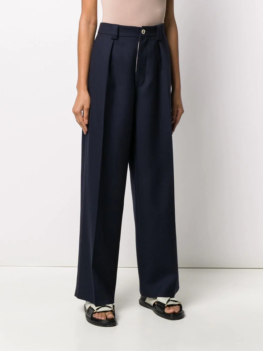 high-waisted straight-leg trousers - 3