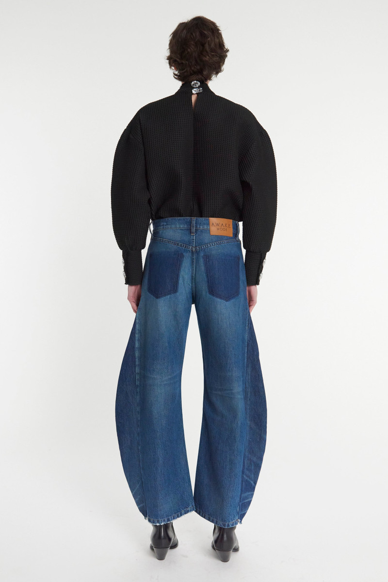 RECYCLED JEANS WITH SIDE INSERTS BLUE 2