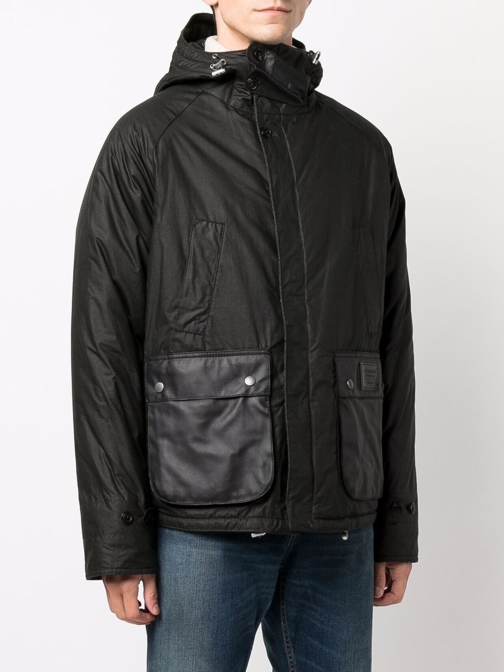 flap pockets hooded jacket - 3