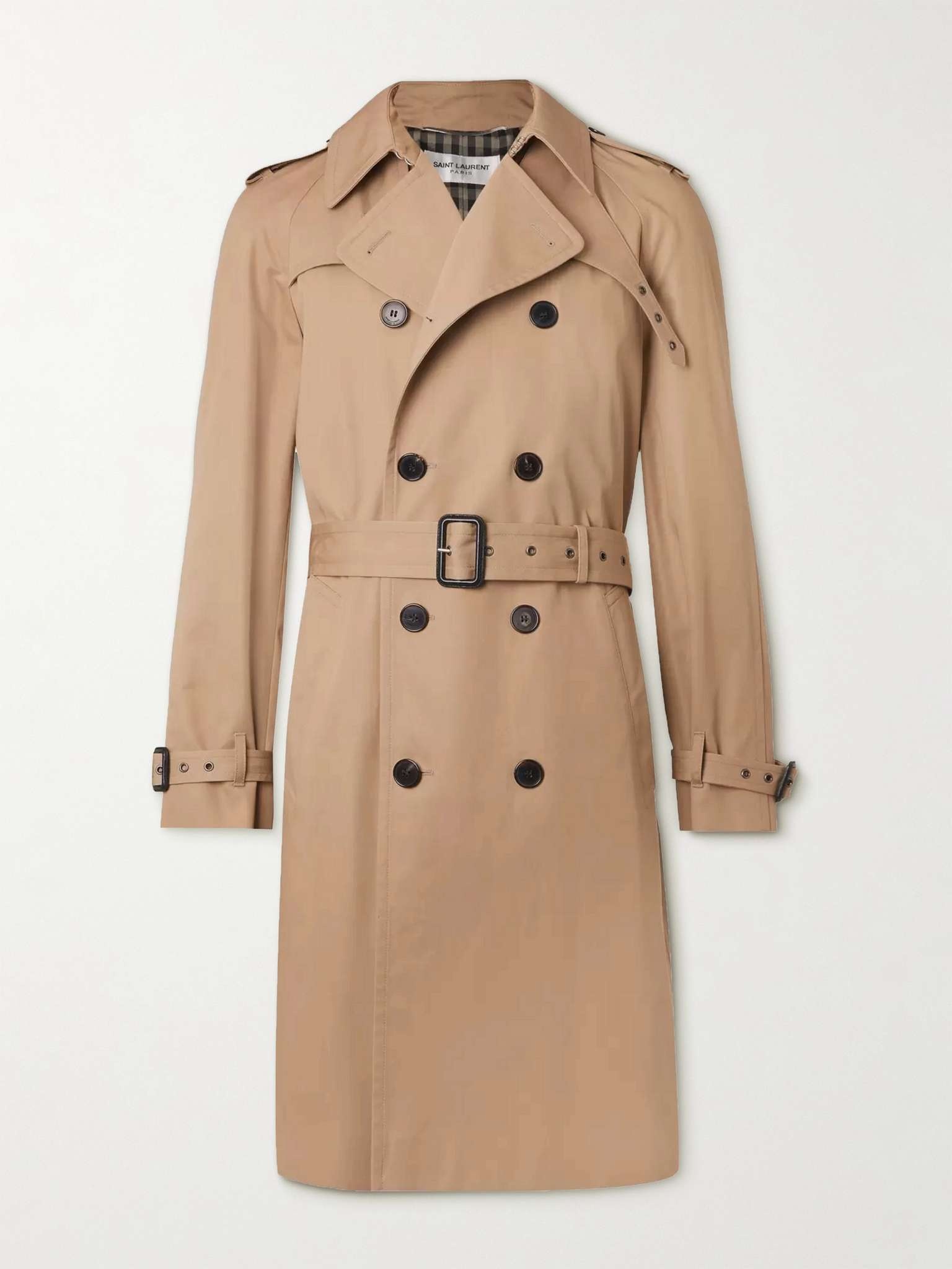 Slim-Fit Belted Gabardine Trench Coat - 1