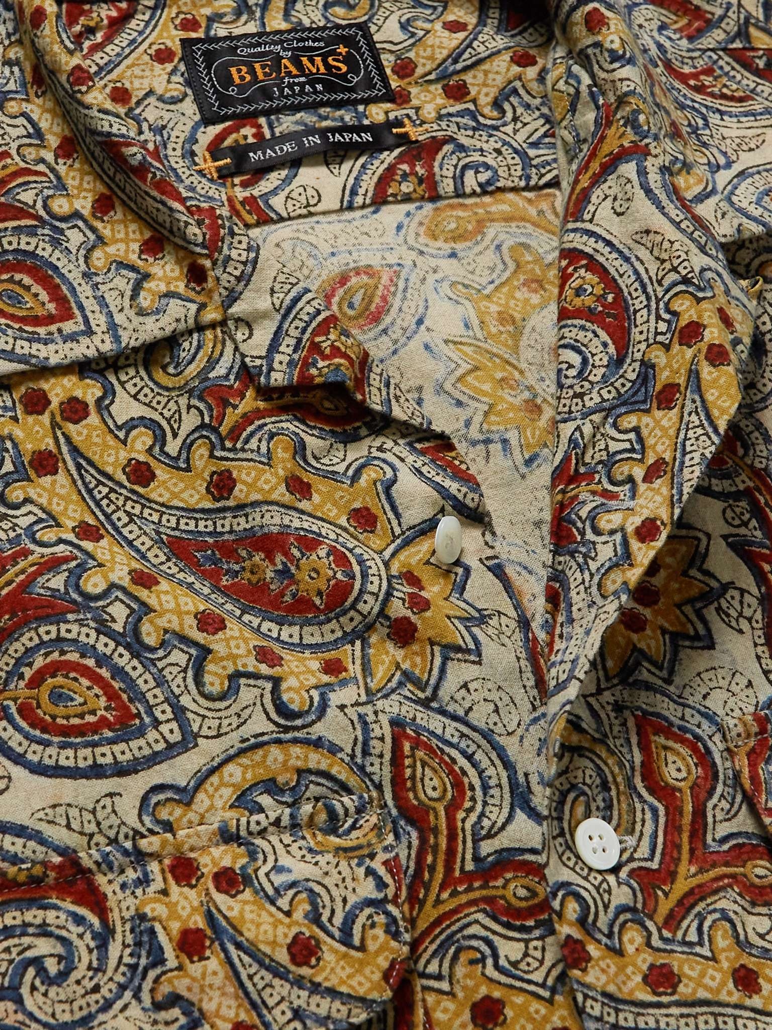 Slim-Fit Convertible-Collar Paisley-Print Cotton-Poplin Shirt - 5