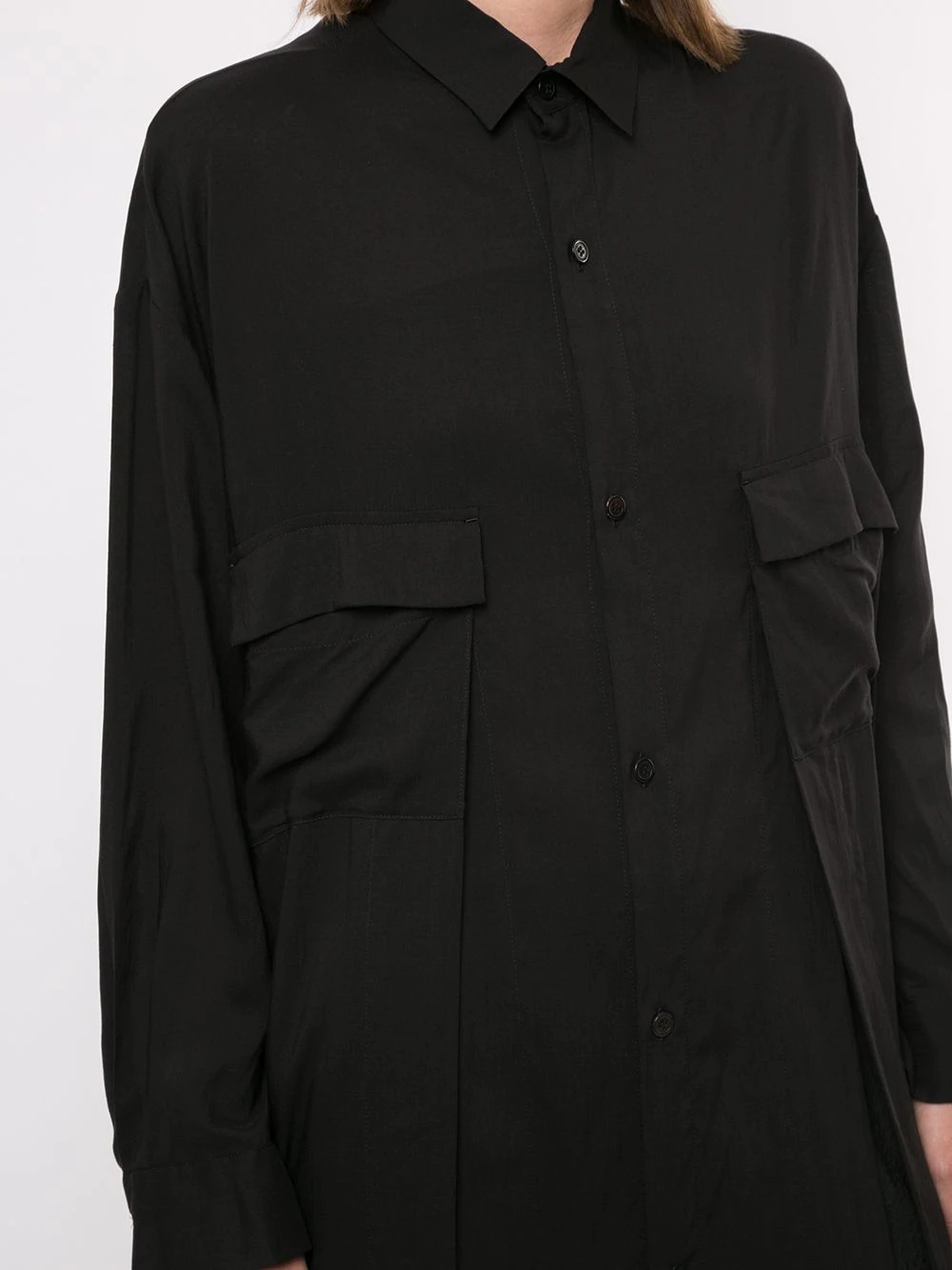 long-line chest pocket shirt - 5