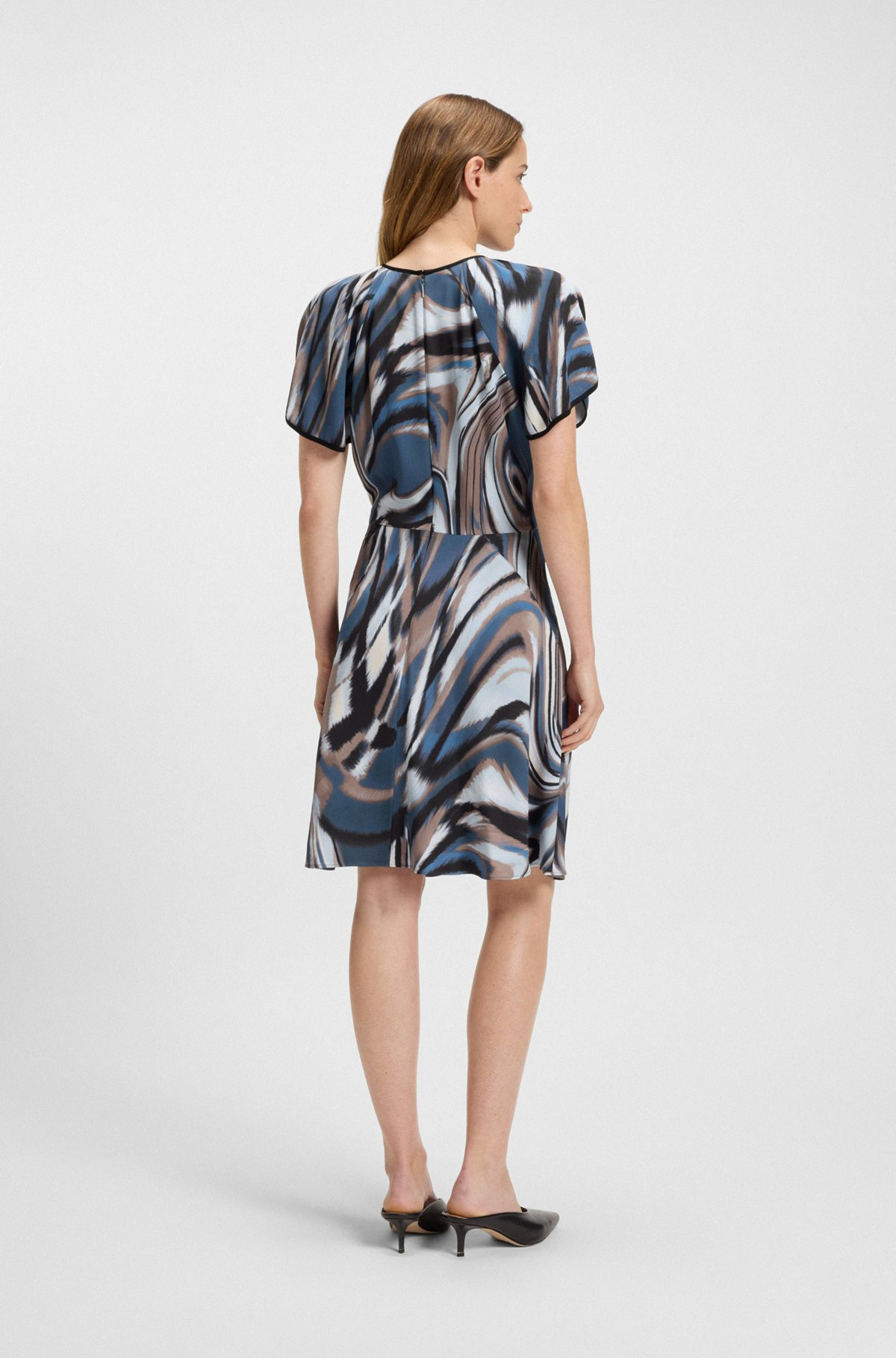 SATIN DRESS WITH SWIRL PRINT - 4