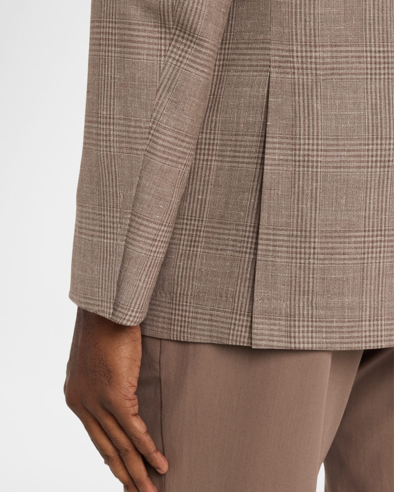 Men's Wool, Silk and Linen Glen Plaid Suit Jacket 8