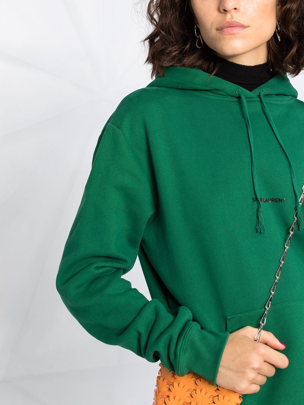 logo embroidered hoodie - 5