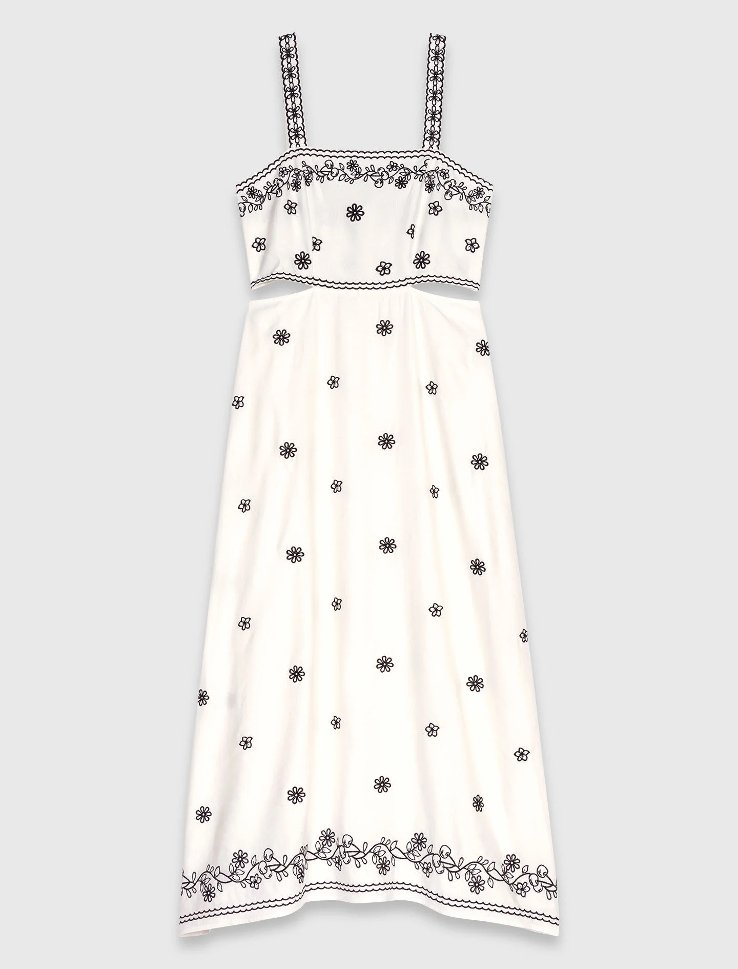 Embroidered cut-out maxi dress - 1