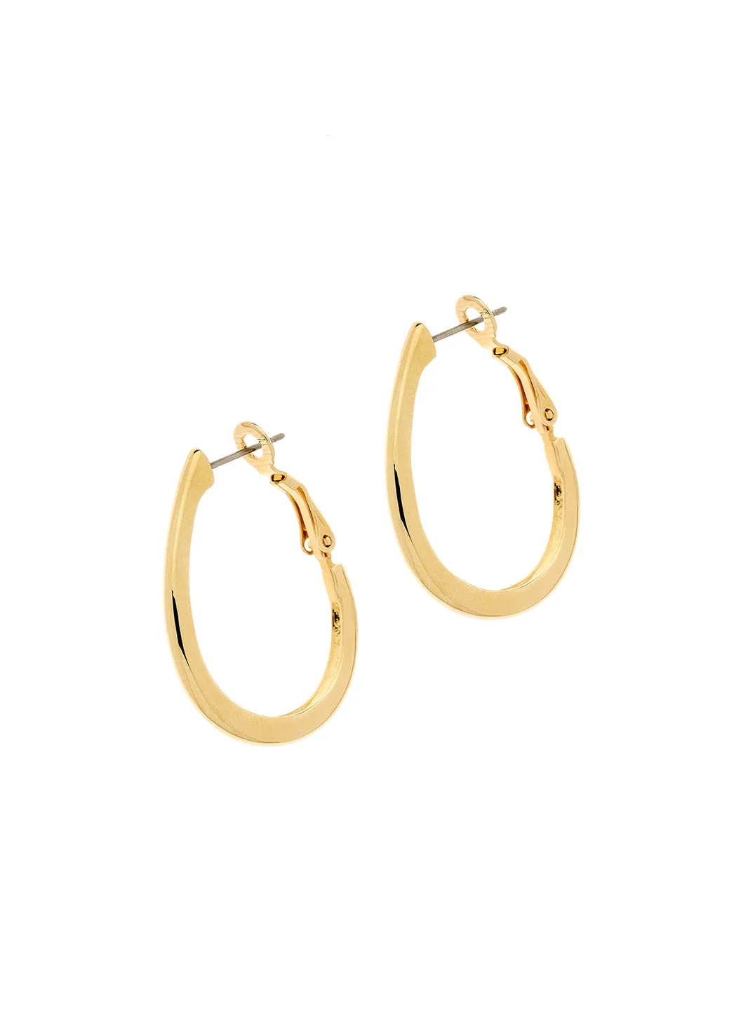 GOLD OVAL HOOP EARRINGS - 1