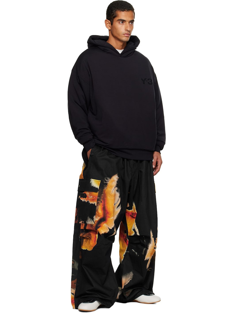 Y-3 Black AOP UT Twill Cargo Pants outlook