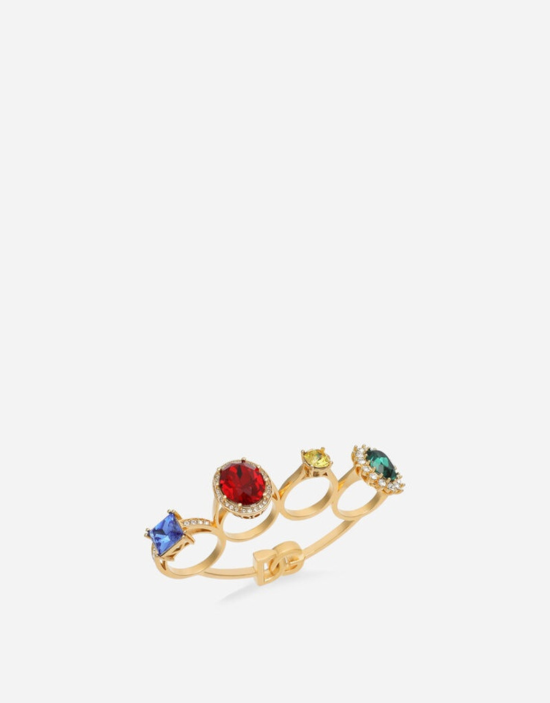 Knucklebuster ring with colorful rhinestones 4