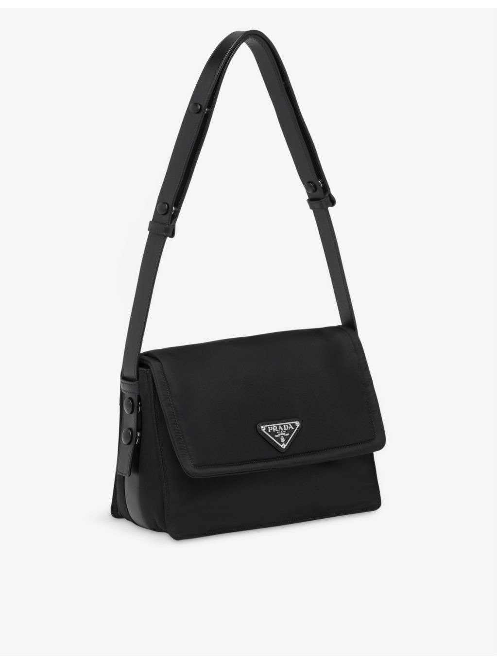 Brand-plaque small recycled-nylon shoulder bag - 3