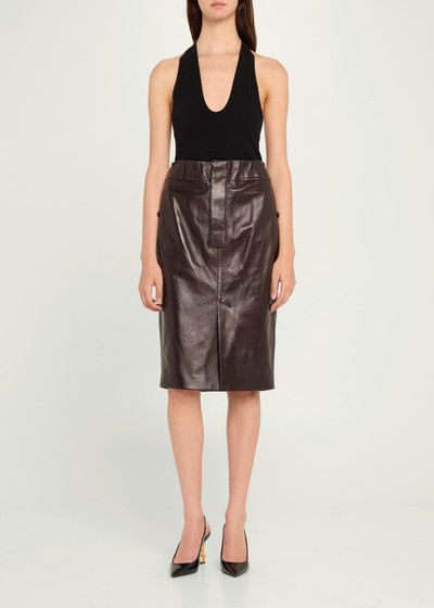 SAINT LAURENT Leather Pencil Skirt outlook