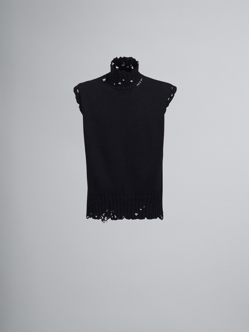 BLACK COTTON VEST 1
