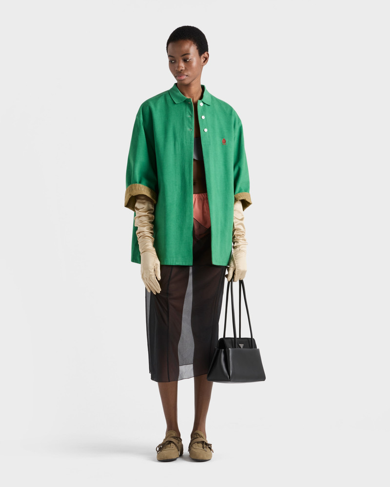 Prada Old piqué blouson jacket outlook