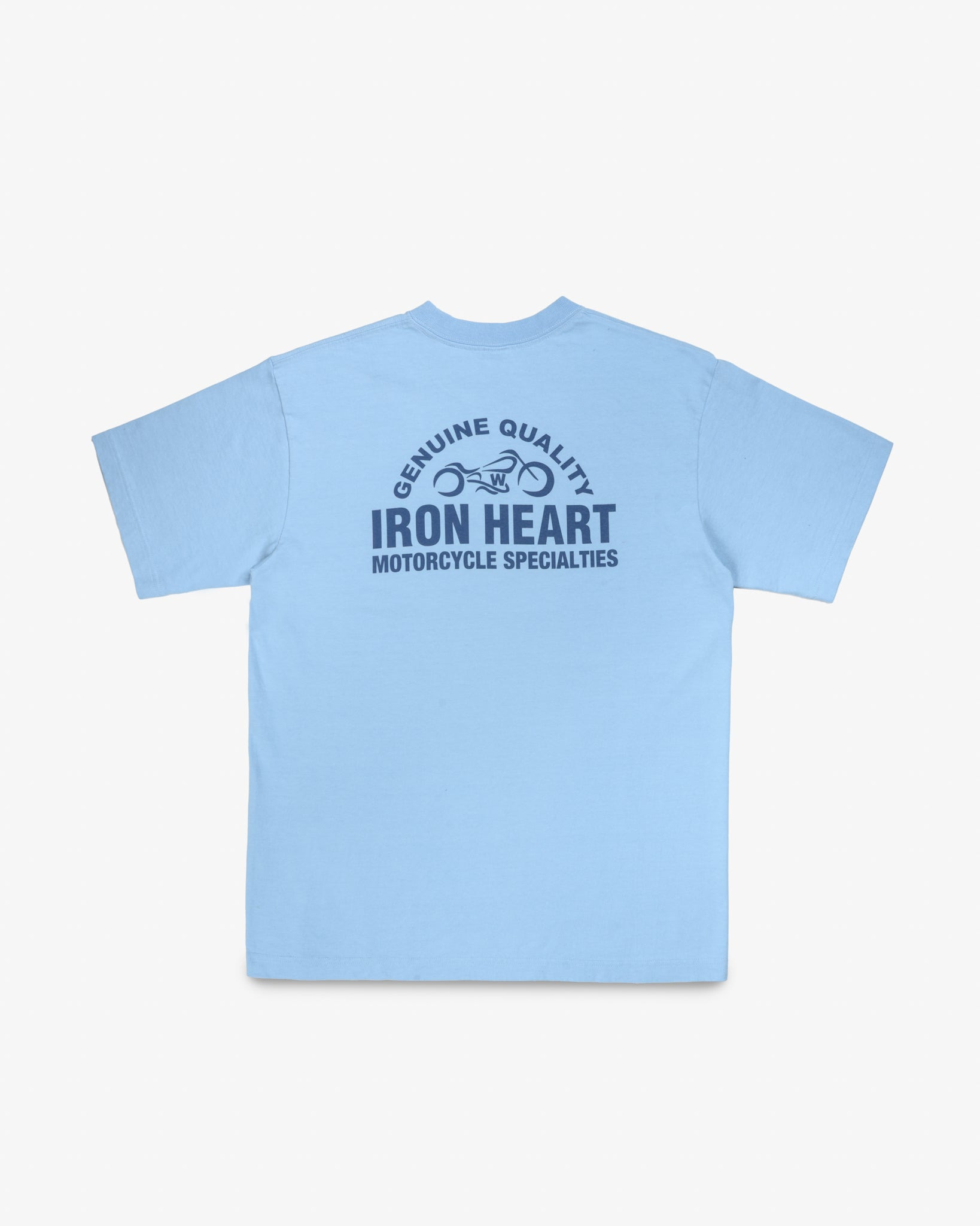 7.5OZ PRINTED LOOPWHEEL CREW NECK T-SHIRT - SAX BLUE - 5