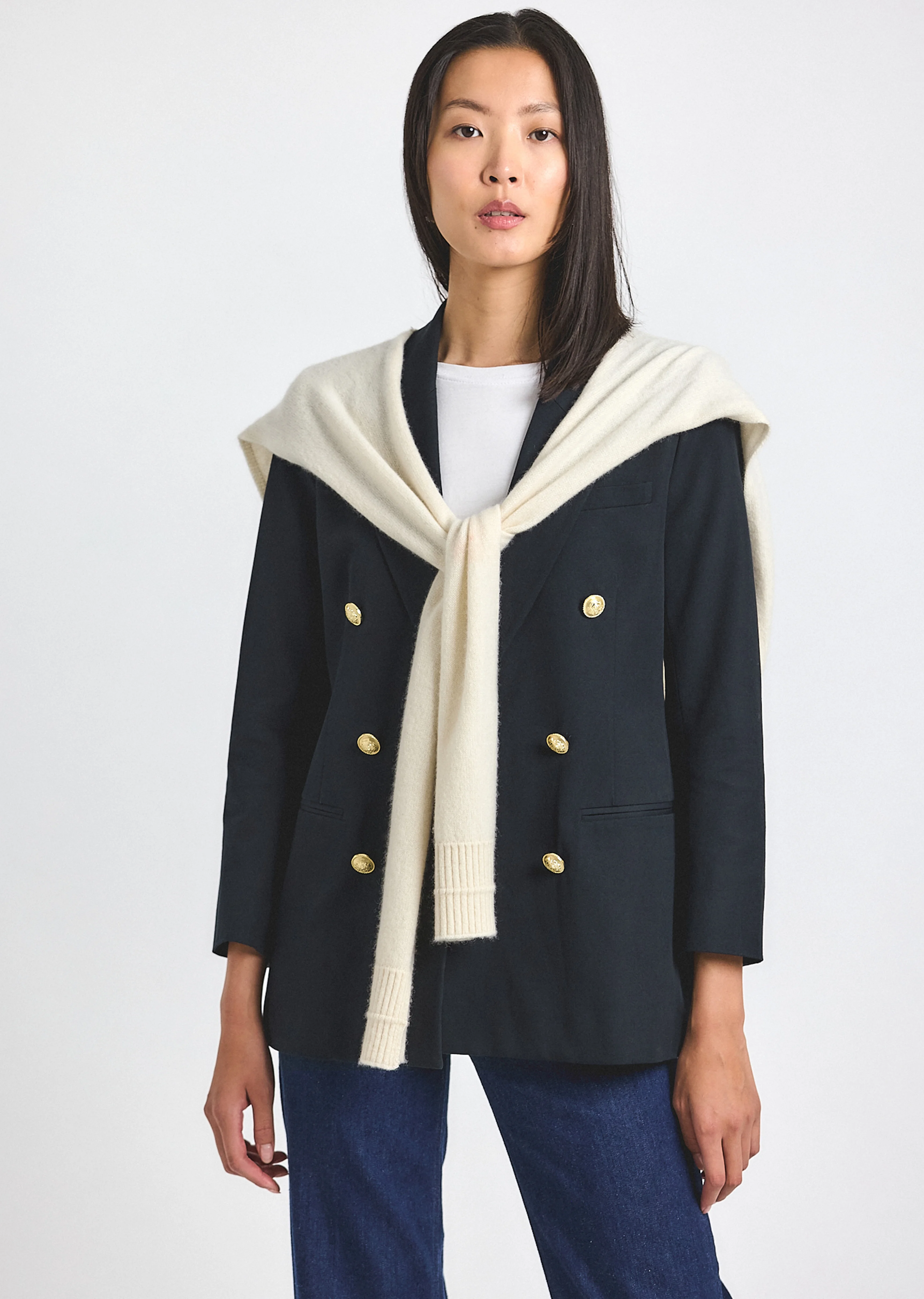 WALTER DOUBLE BREASTED JACKET WITH SHRUG - 1