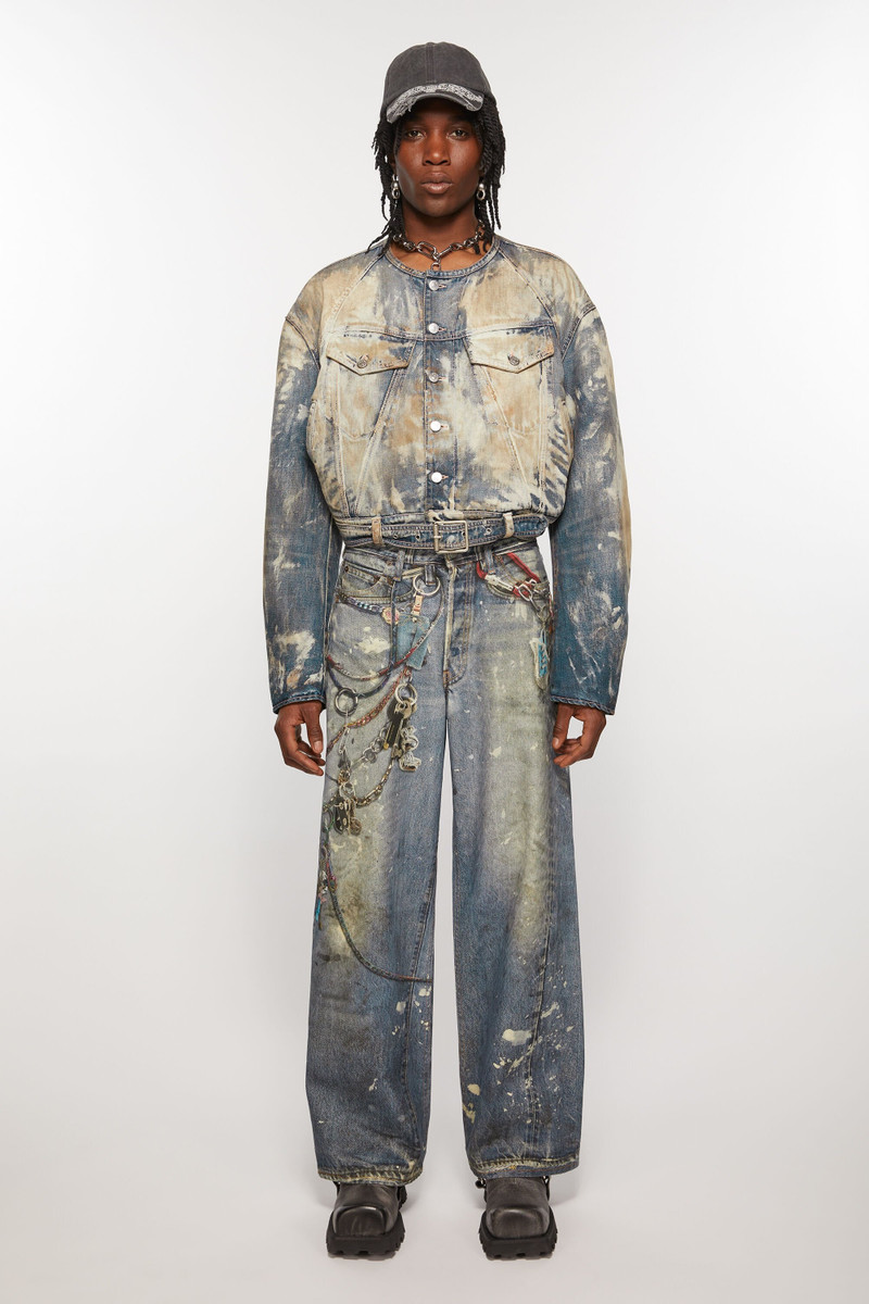 Acne Studios Cropped denim jacket - Mid Blue outlook