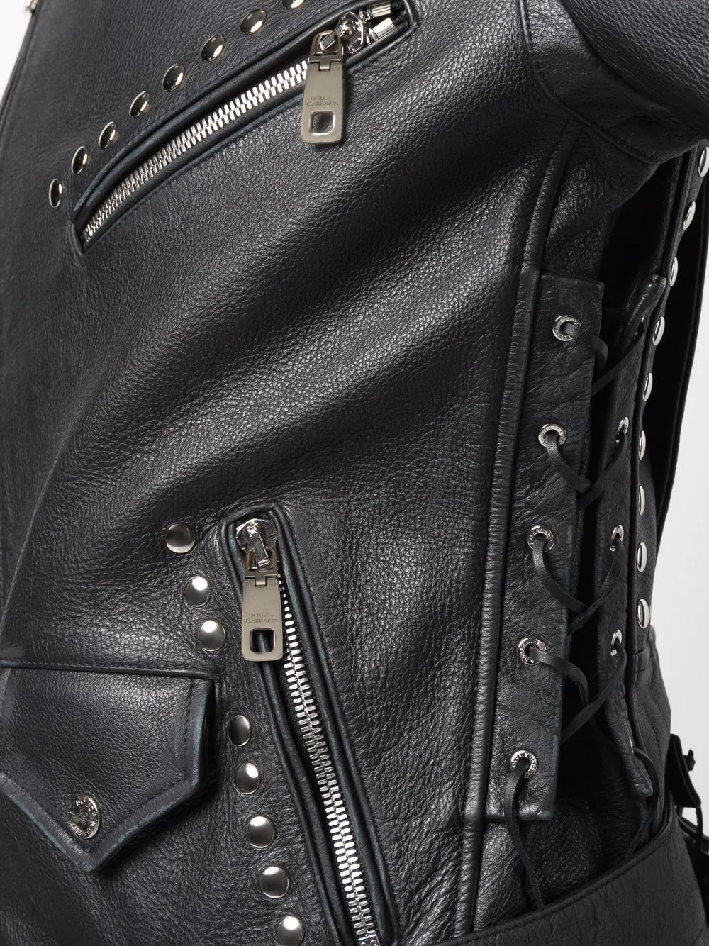 studded belted biker jacket - 5