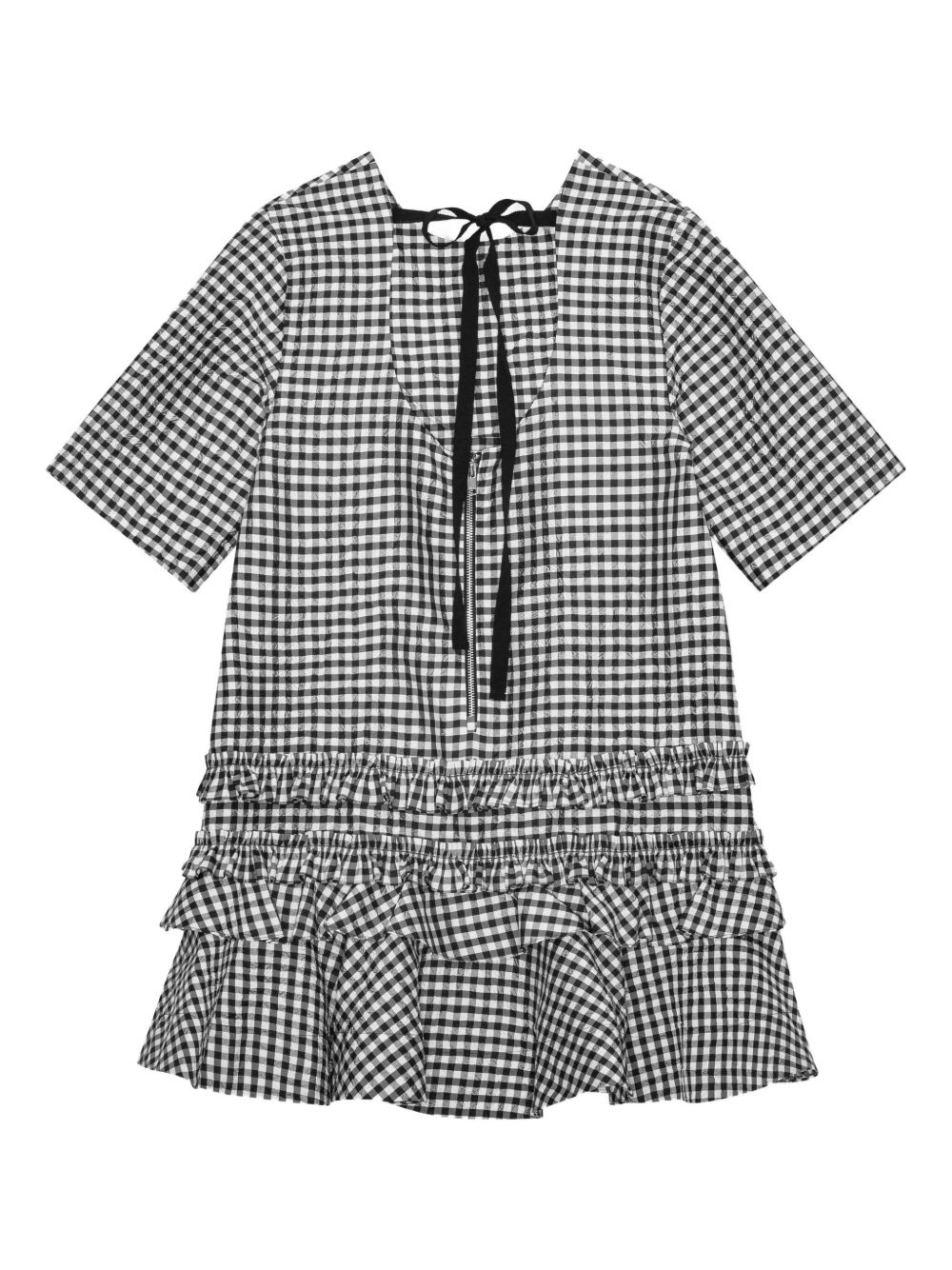 gingham-print dress - 6