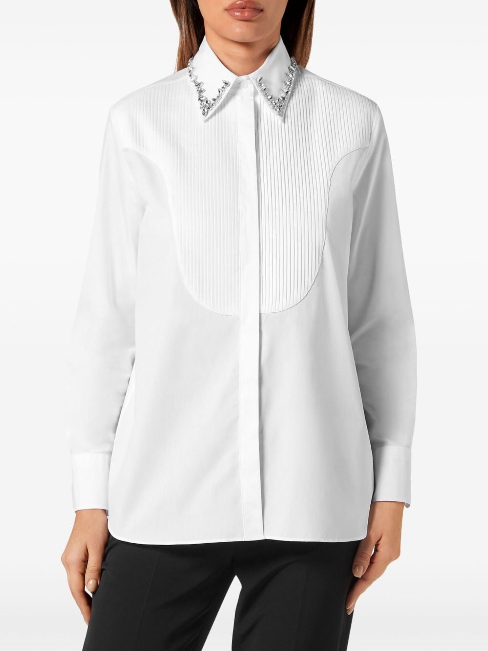 embellished long-sleeve shirt - 3