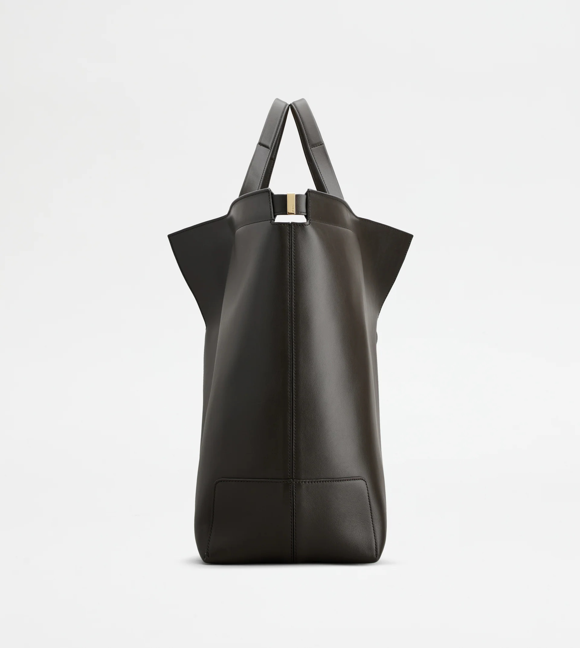 TOD'S DI BAG FOLIO IN LEATHER MAXI - BROWN - 4