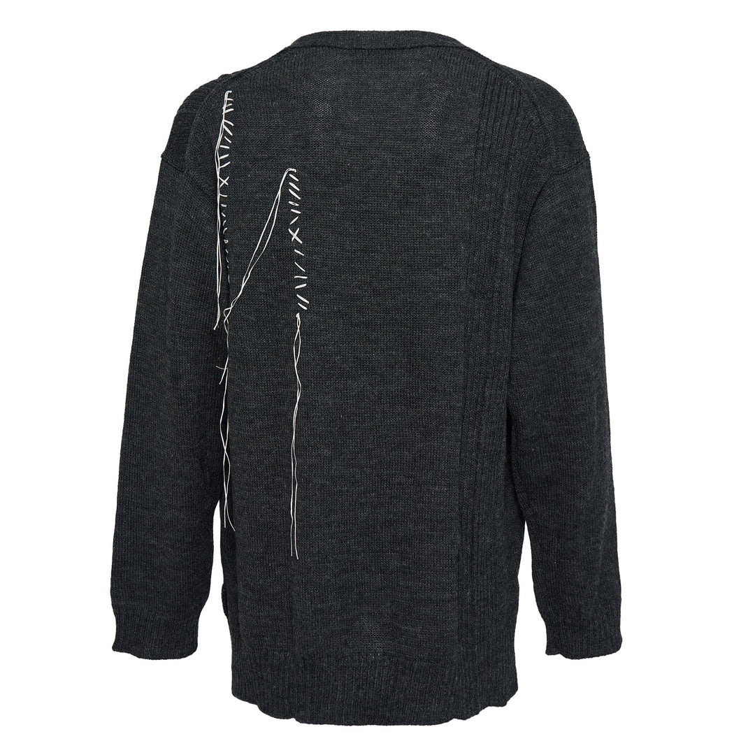 Embroidery V Neck Cardigan - 2