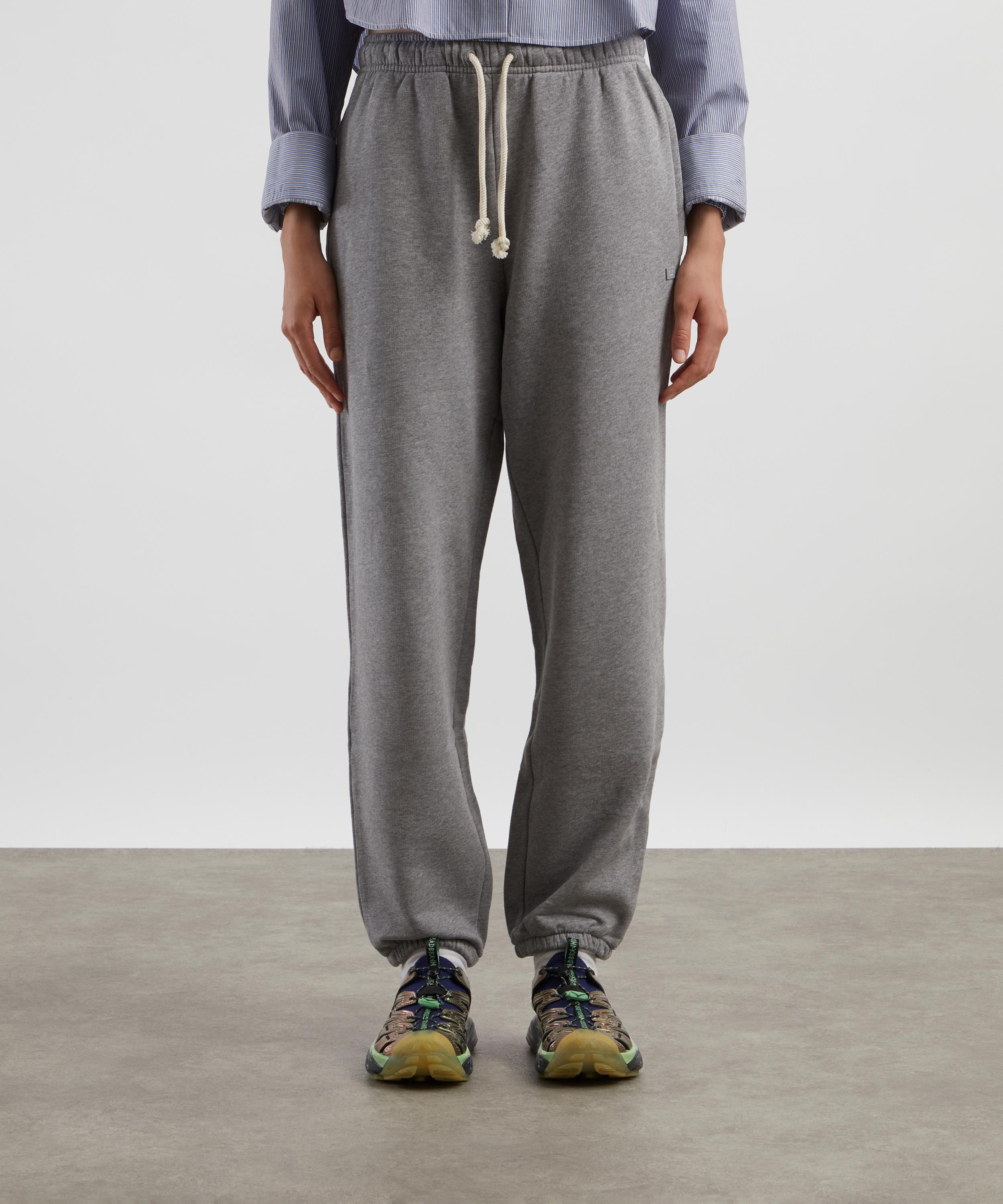 Grey Melange Drawstring Sweatpants - 3