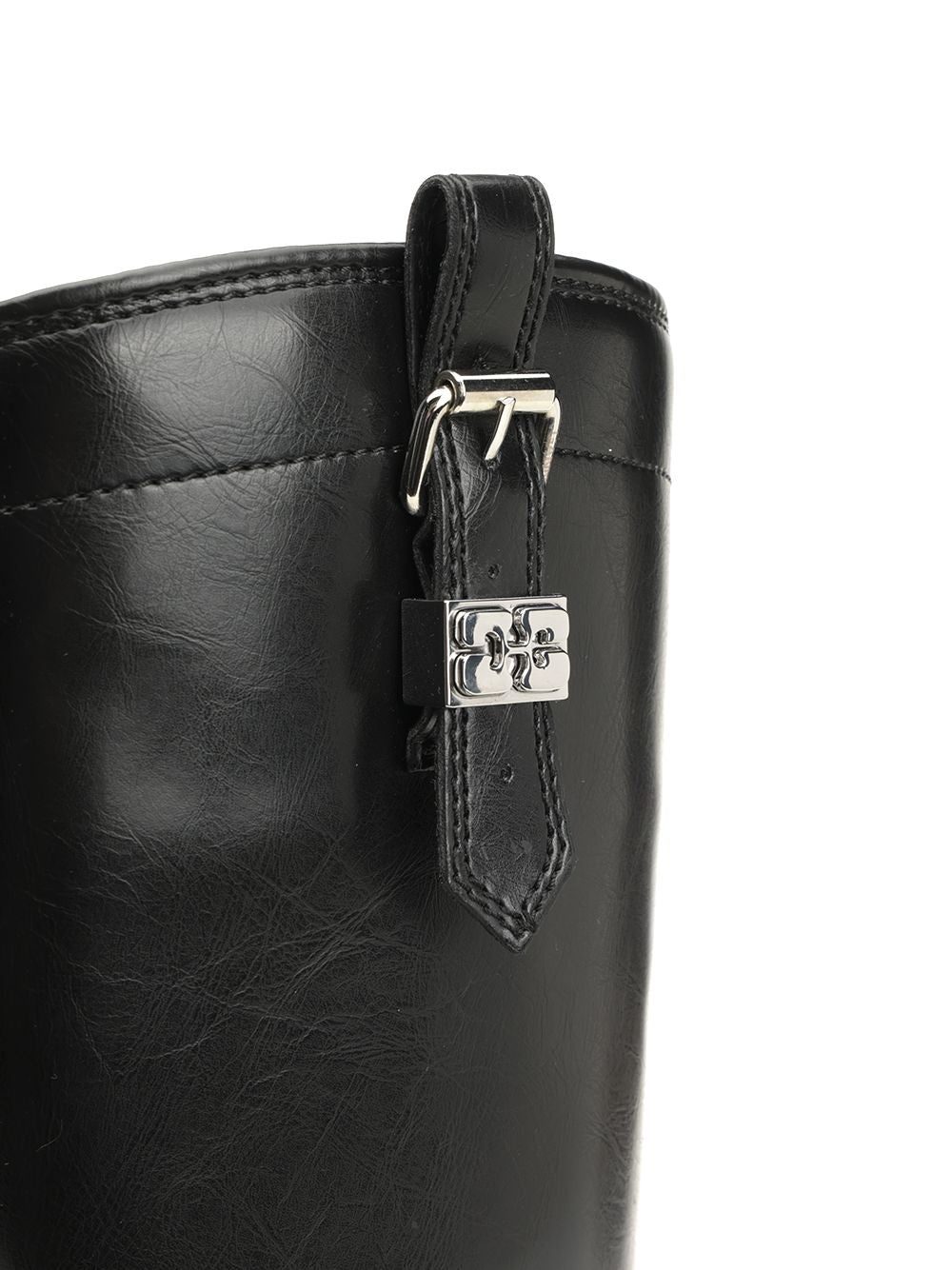 Studs High Boot Crinkle Oleatex Boots Black - 6