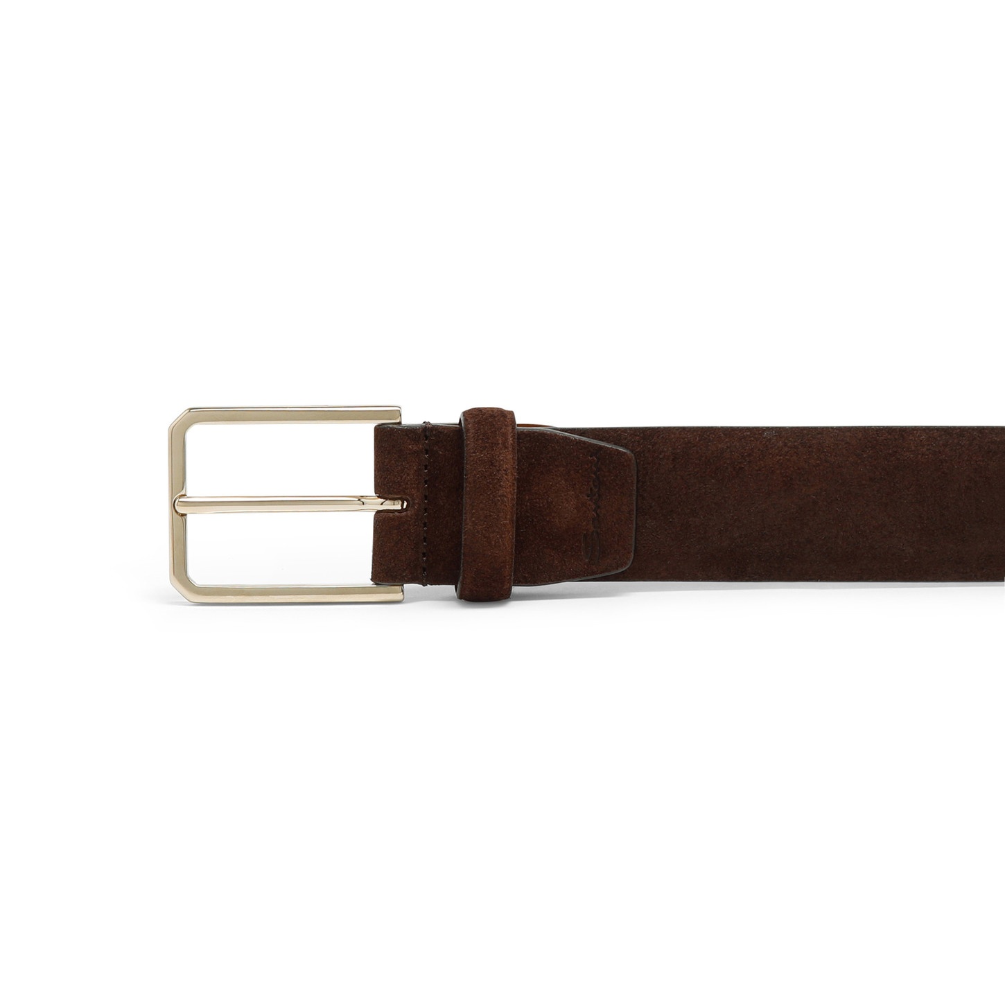 Men's brown suede adjustable belt - 3