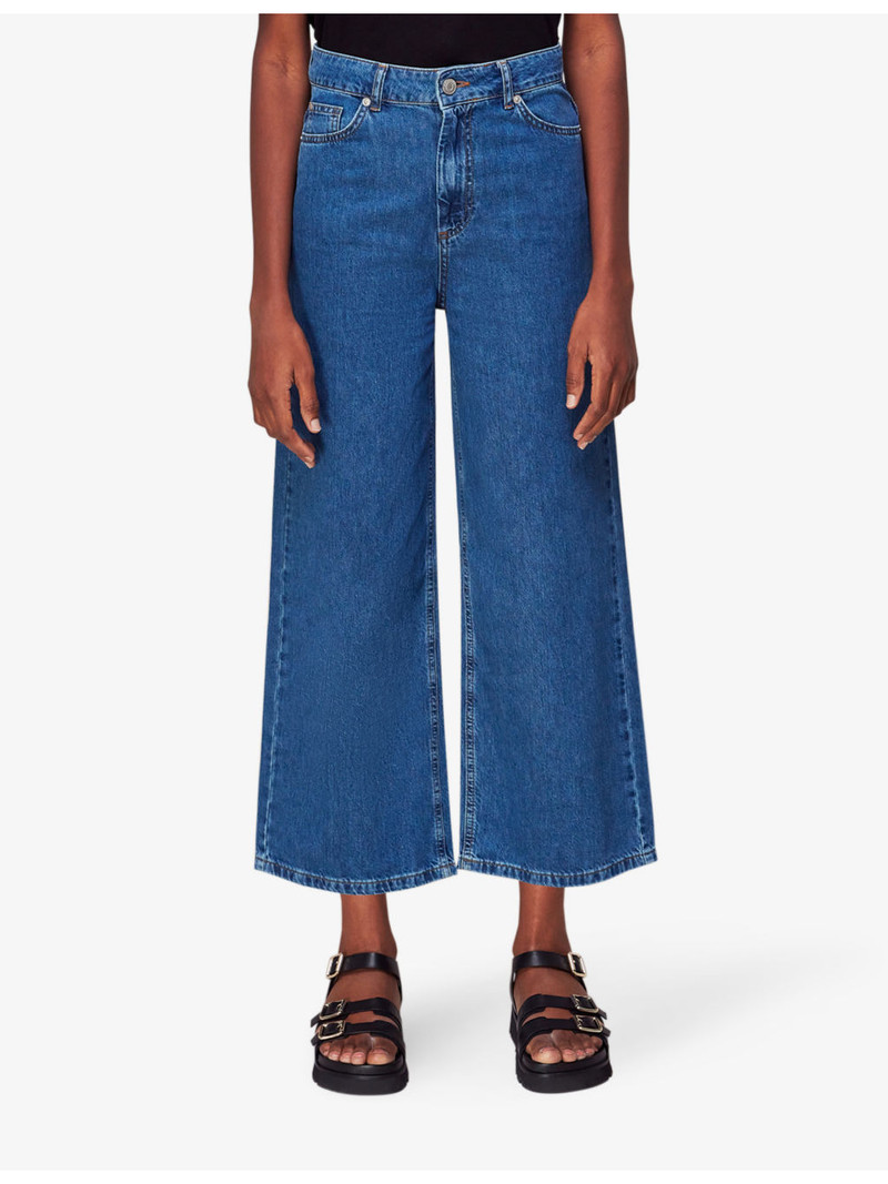 Wide-leg mid-rise cropped denim jeans 3