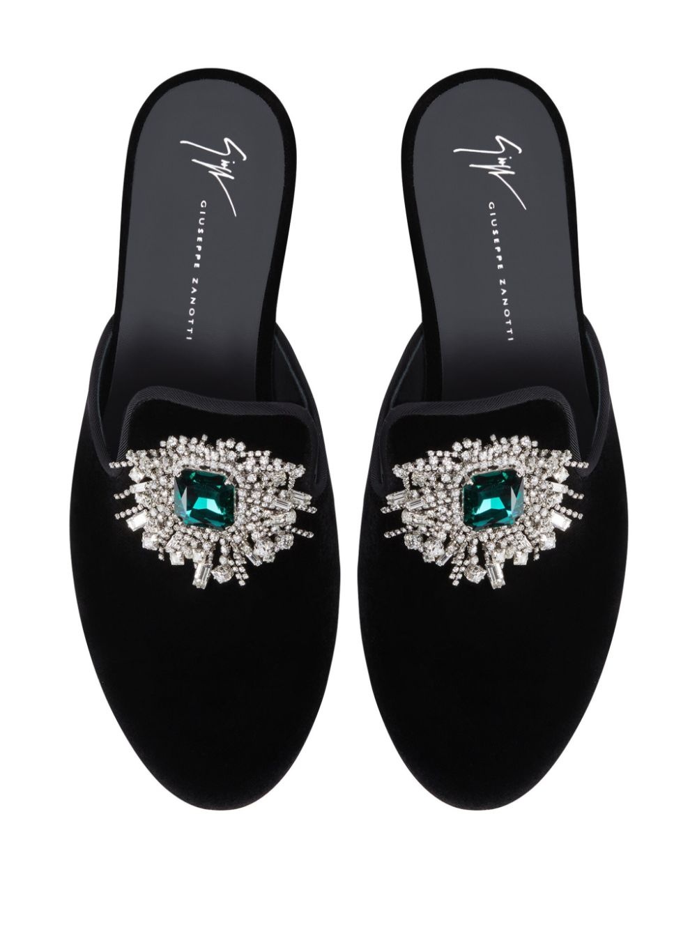 Euphemiee crystal-embellished velvet slippers - 4