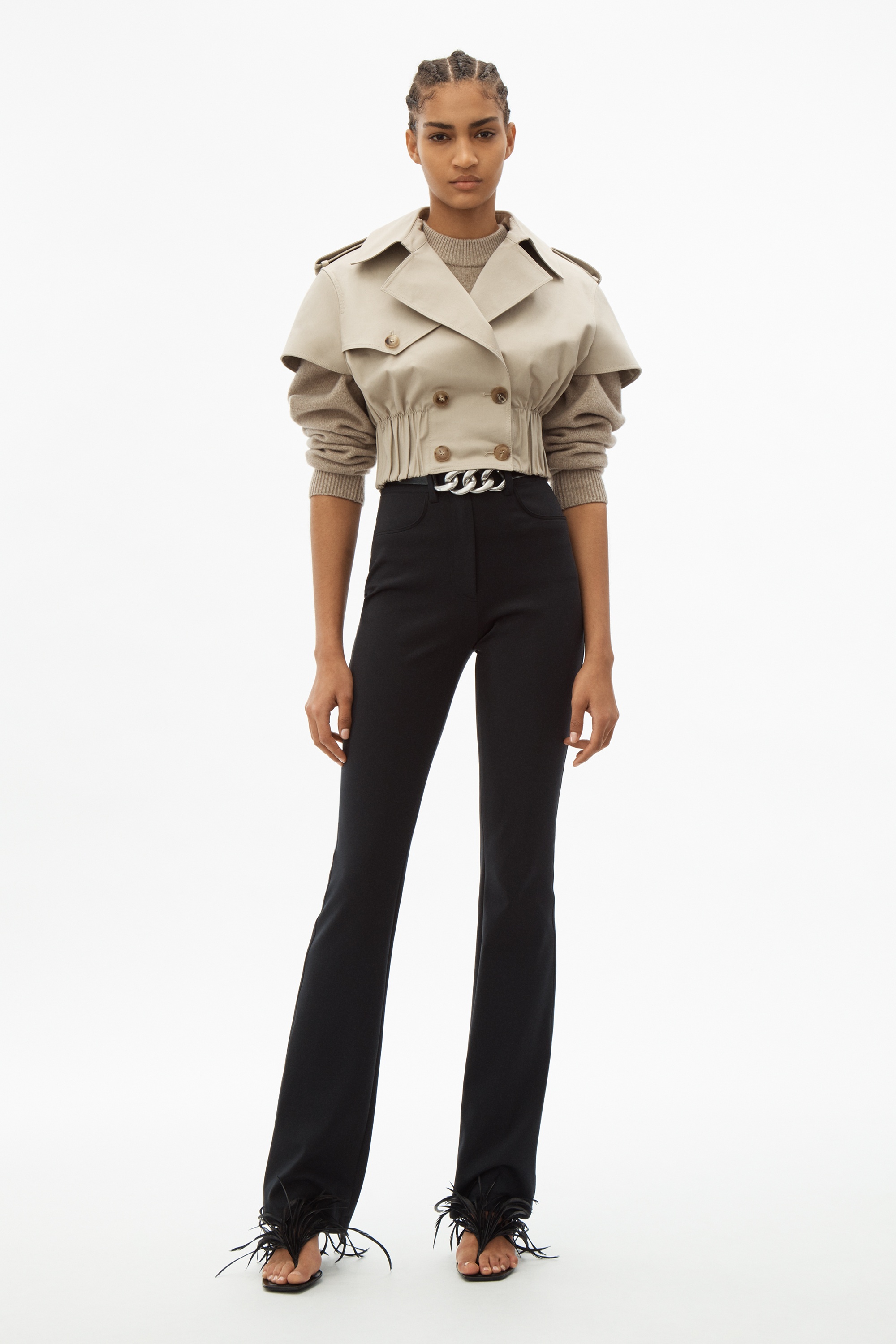 CROPPED TRENCH JACKET - 2