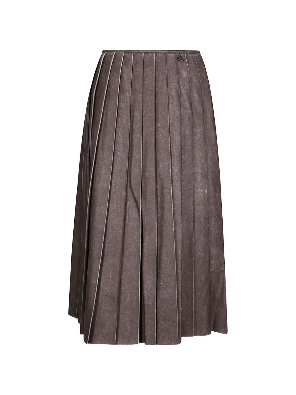 O-Saka-T1 pleated logo-plaque skirt - 1