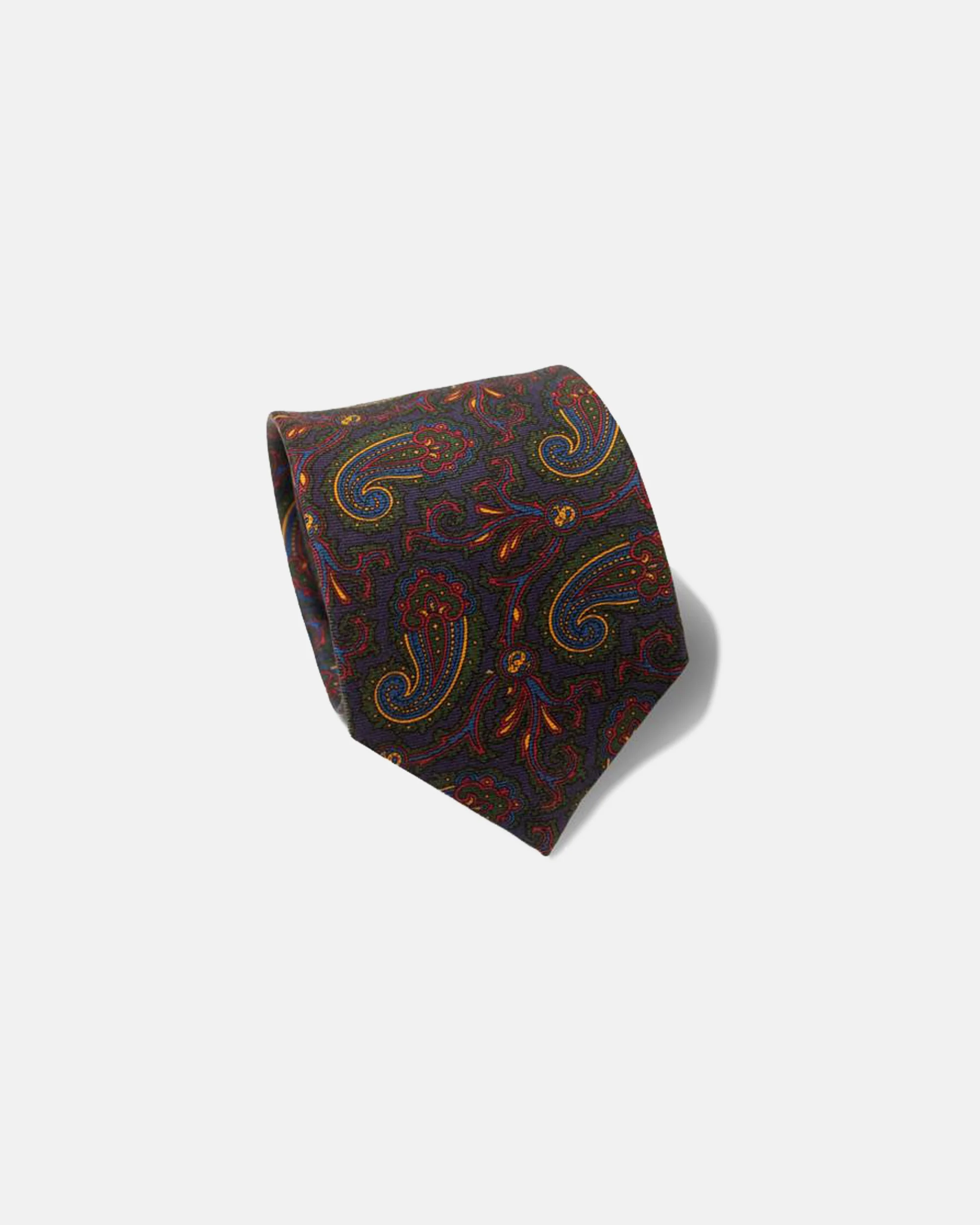 MADE-IN-ENGLAND NAVY PAISLEY ANCIENT MADDER TIE - 1