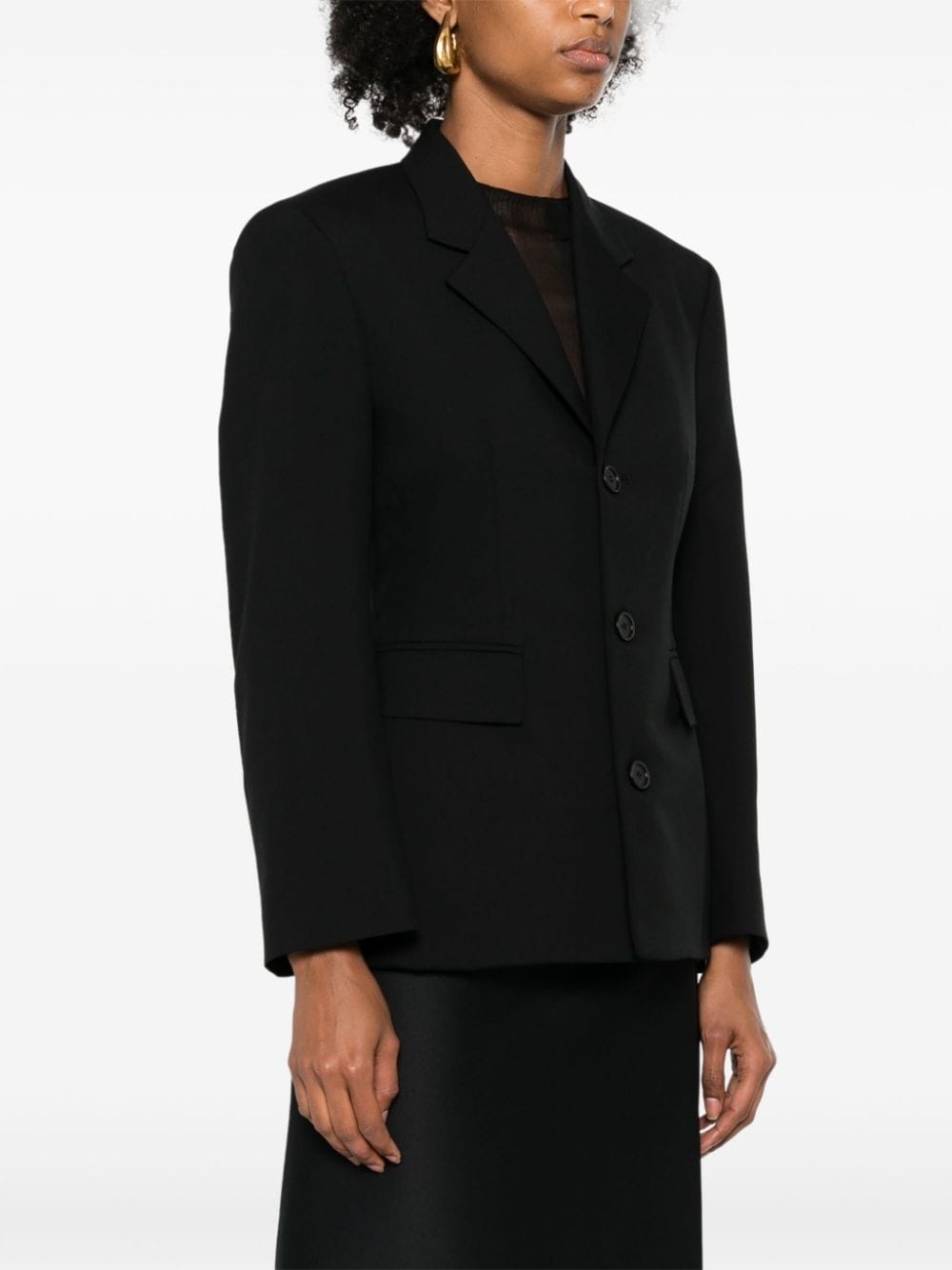 single-breasted wool blazer - 3