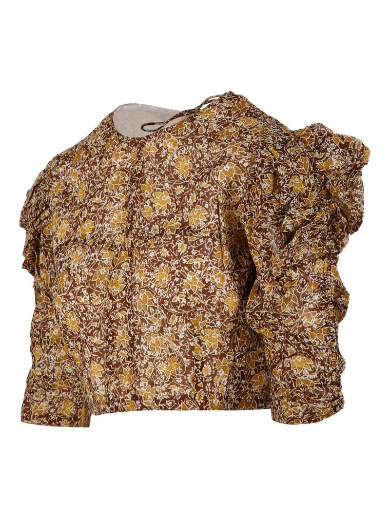 gathered-sleeve floral-print blouse 3
