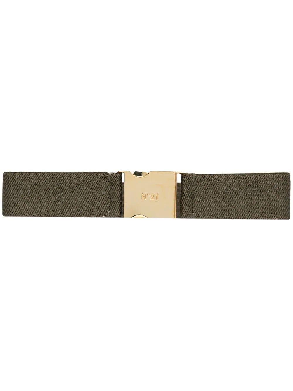 elasticated logo-buckle belt - 1