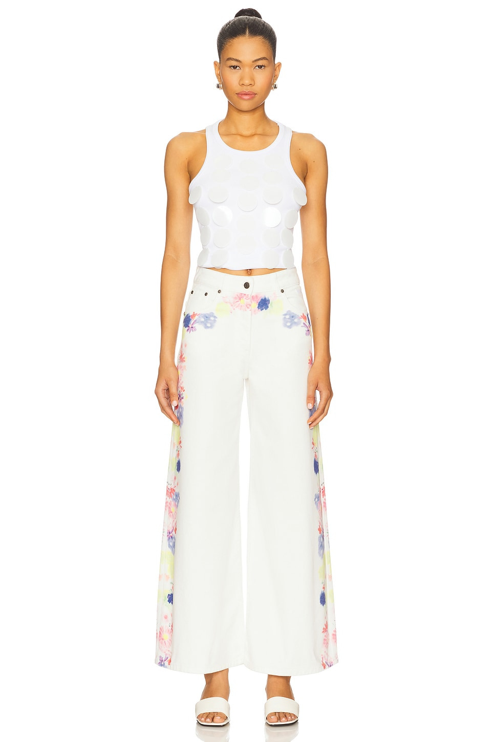 Printed Wide Leg Pants - 5