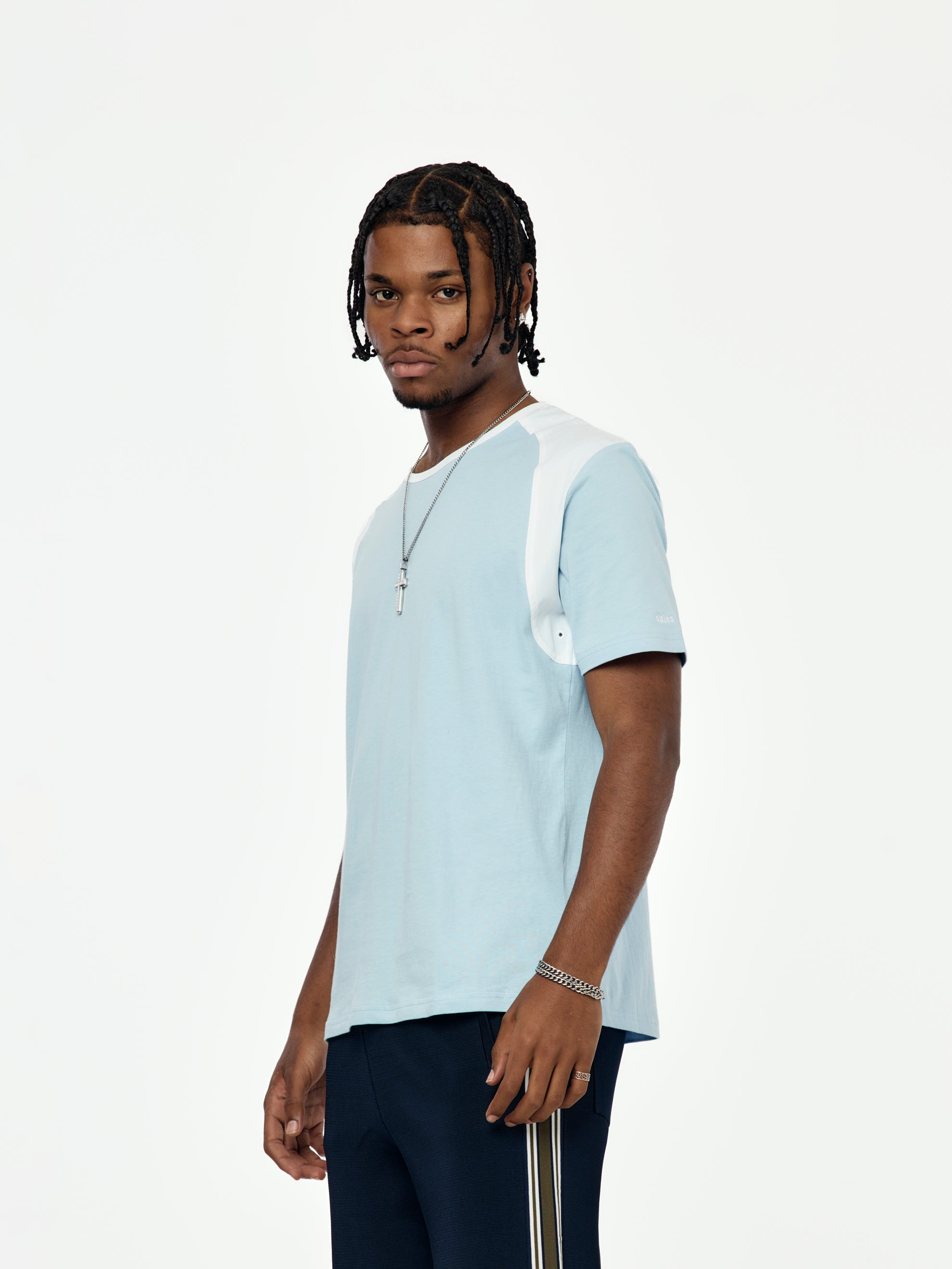 DUB T-SHIRT (WHITE/ LIGHT BLUE) - 2