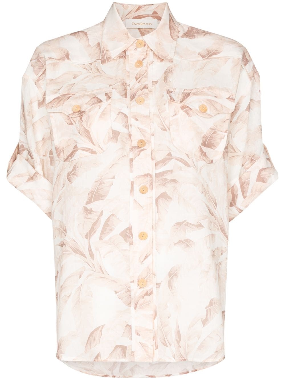 Safari-print short-sleeved shirt - 1