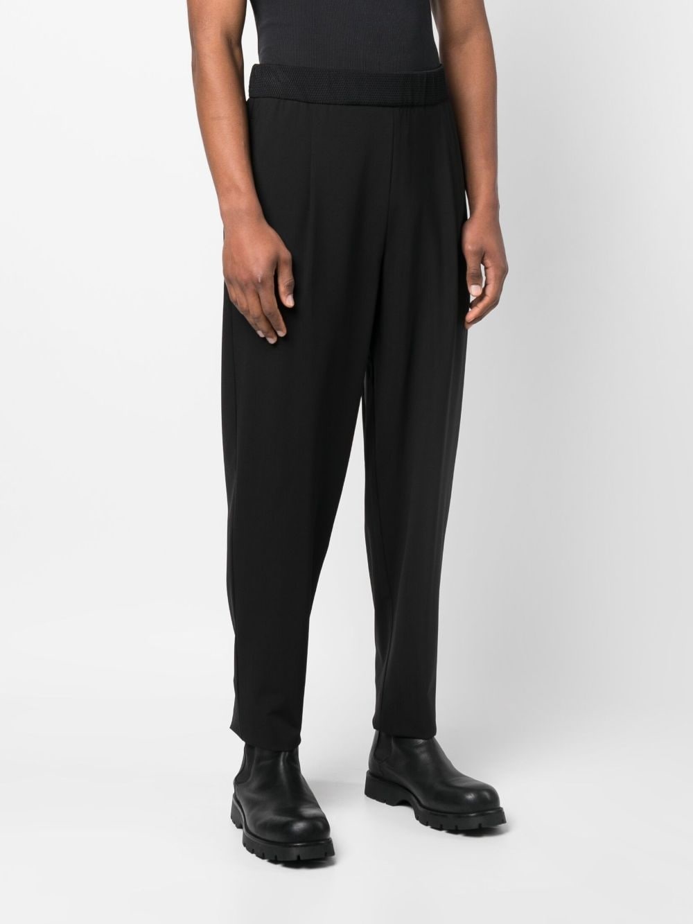 pleat-detail tapered trousers - 3