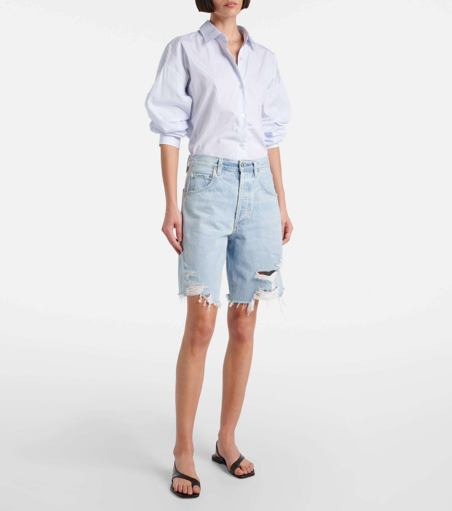 Ayla distressed denim shorts - 6