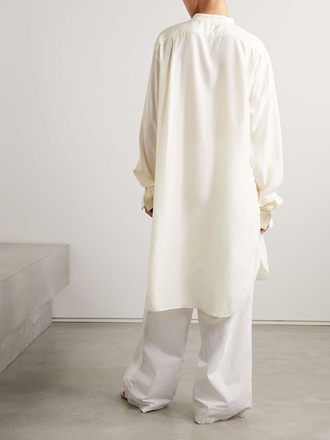 Eden oversized washed-silk shirt - 4