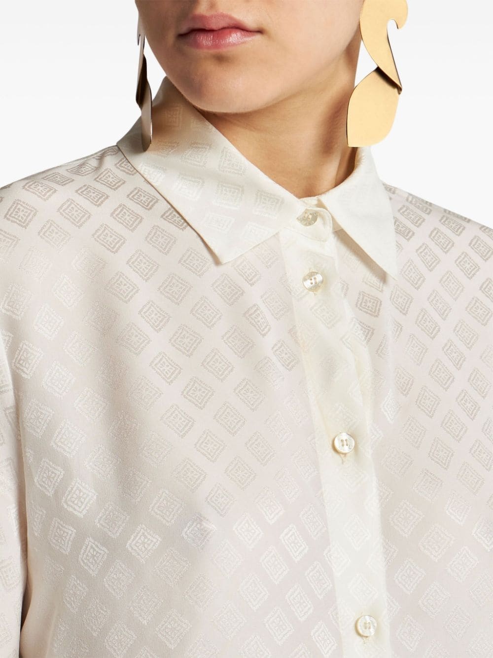 silk jacquard shirt - 5